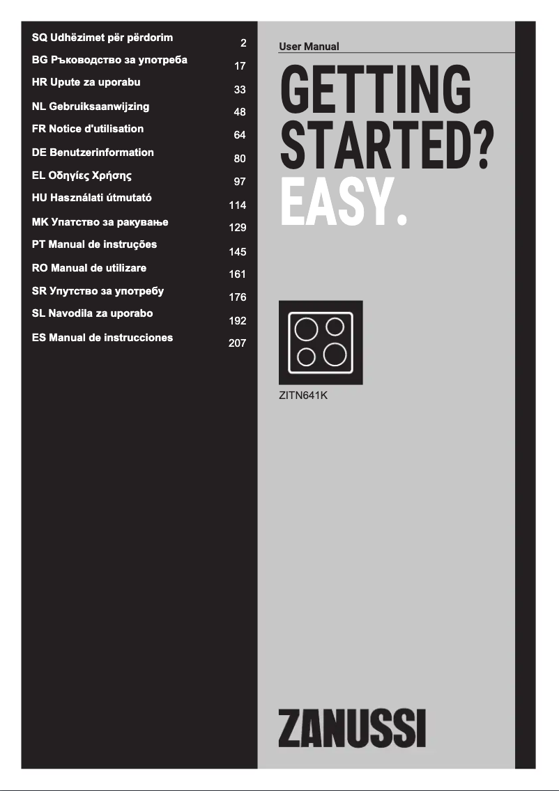 First page image of the manual for ZITN641K