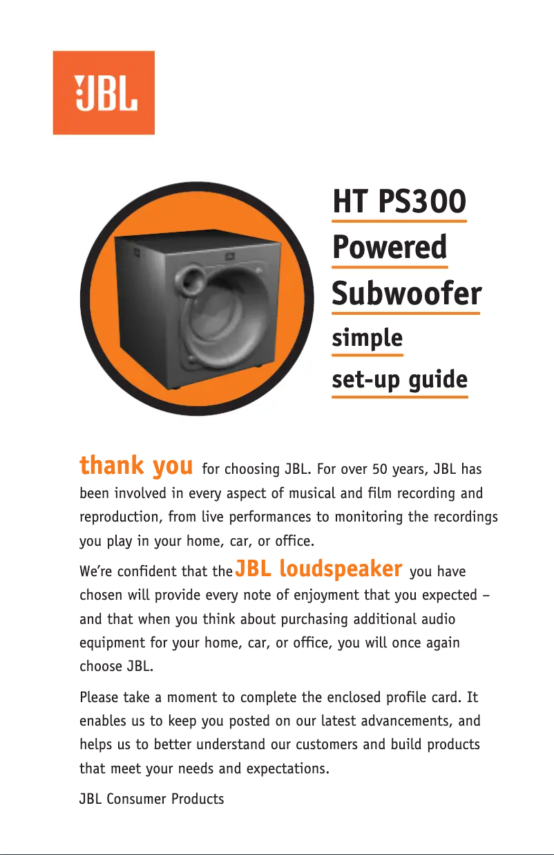 First page image of the manual for HT PS300