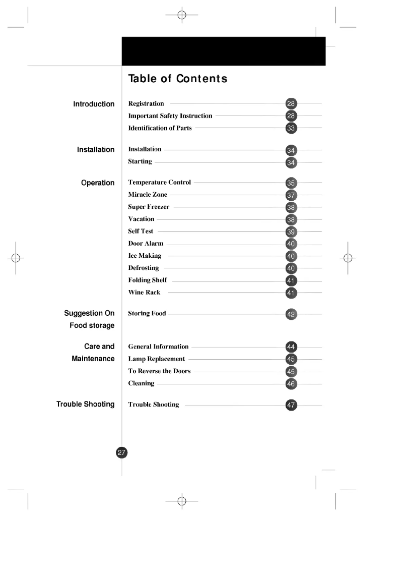 First page image of the manual for GR-429QUJA