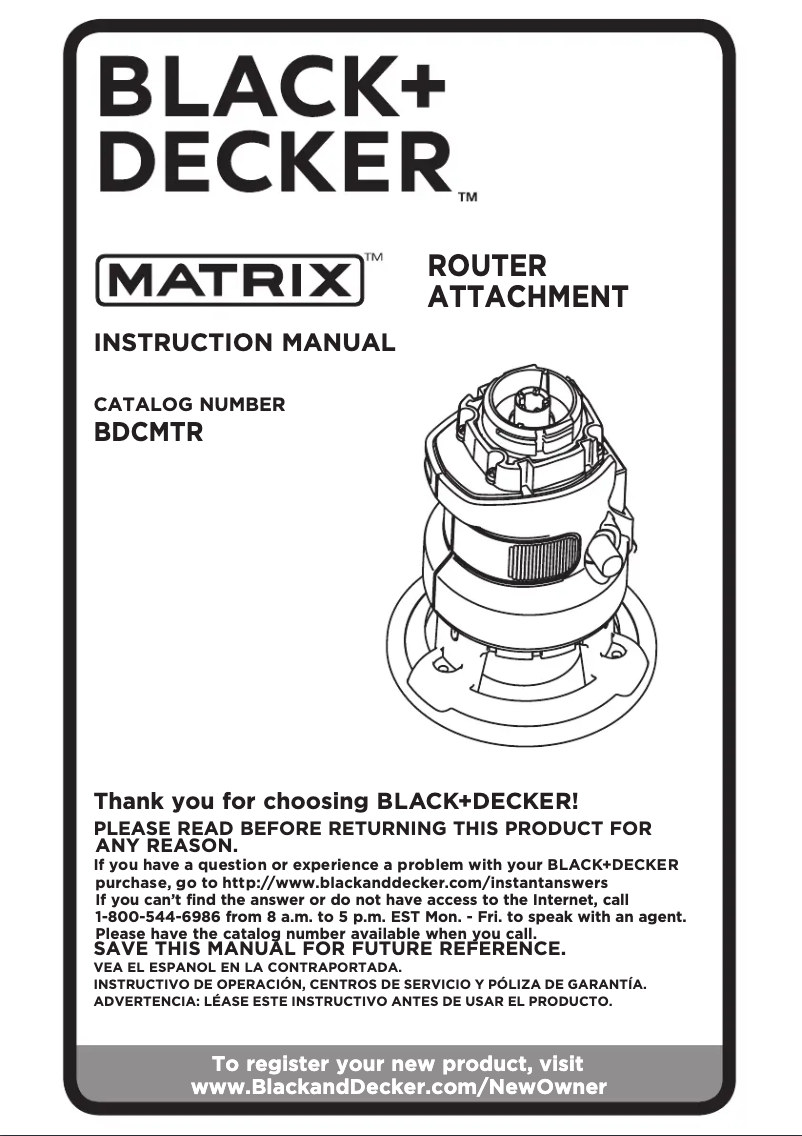 First page image of the manual for Matrix BDCMTR