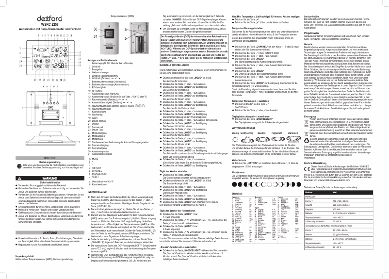 Page 1 of the manual User Manual Dexford WSRC 2256
