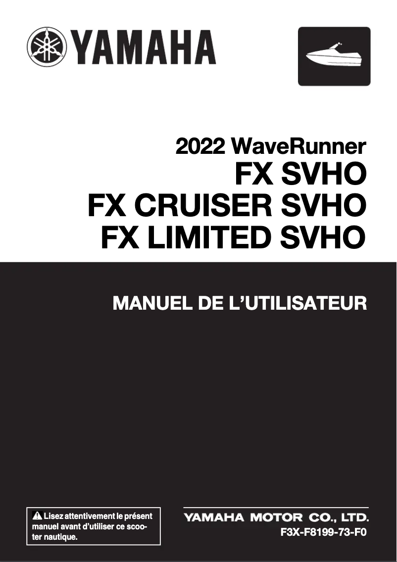 First page image of the manual for WaveRunner FX SVHO Limited (2022)