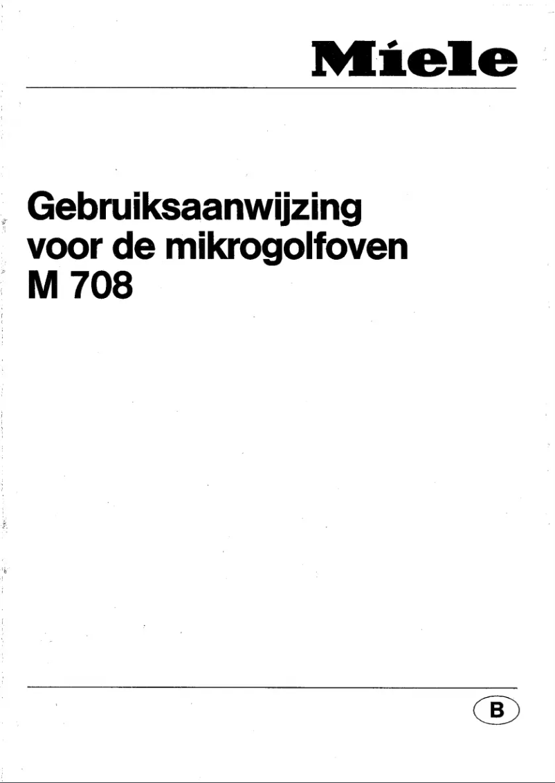 Page 1 of the manual User Manual Miele M 708