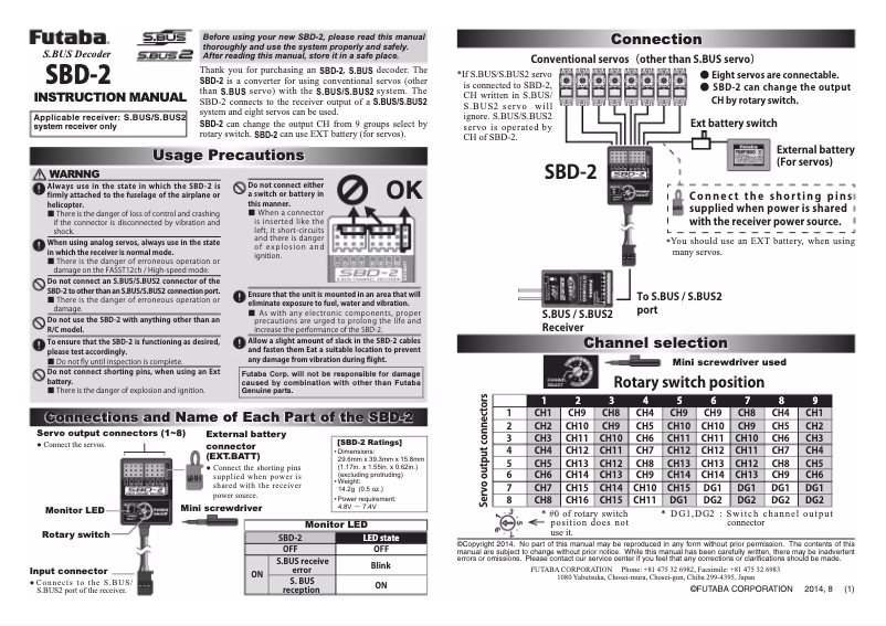 First page image of the manual for SBD-2