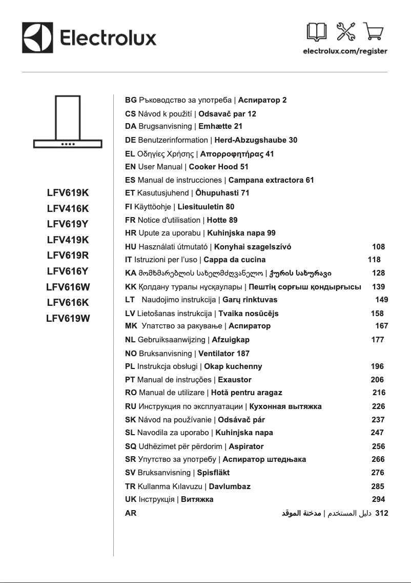 First page image of the manual for LFV616W