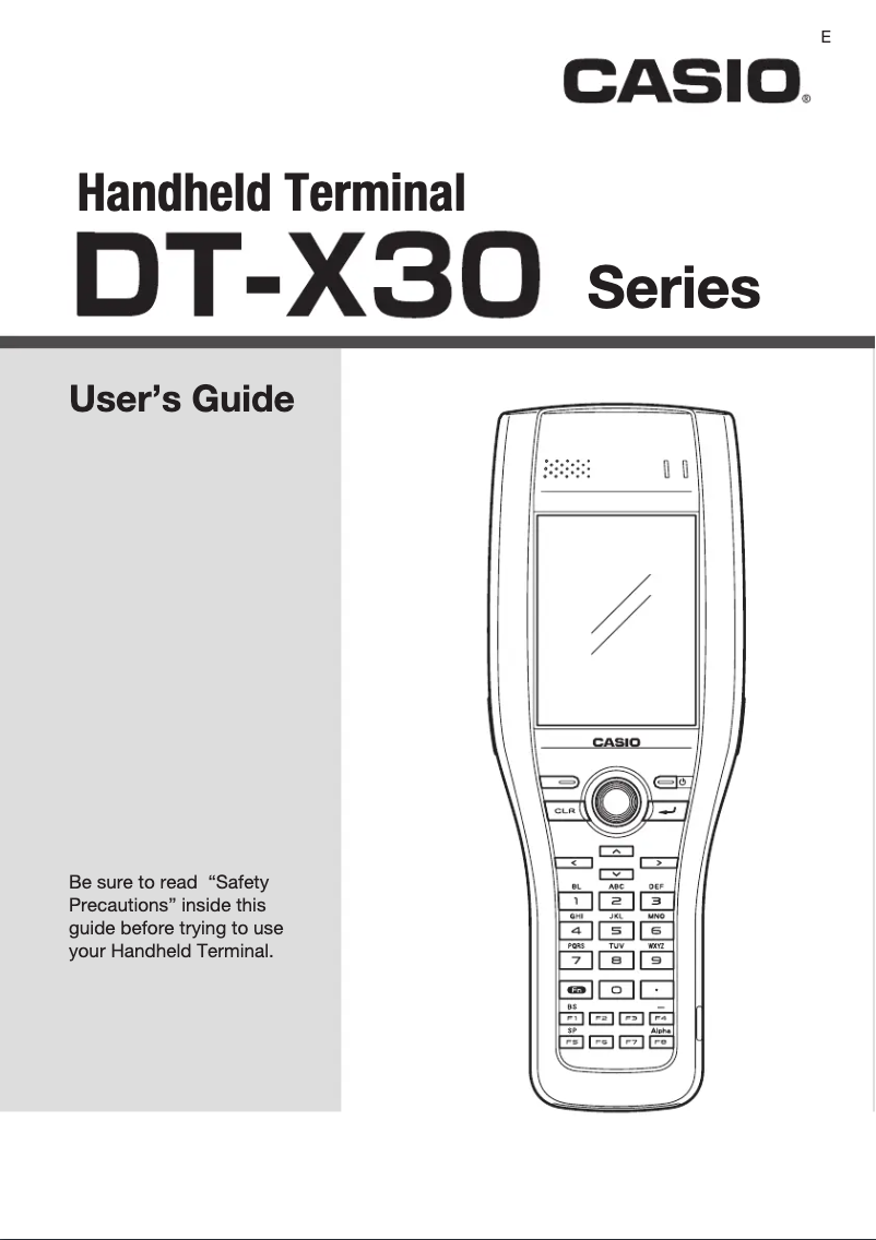 Page 1 of the manual User Manual Casio DT-X30
