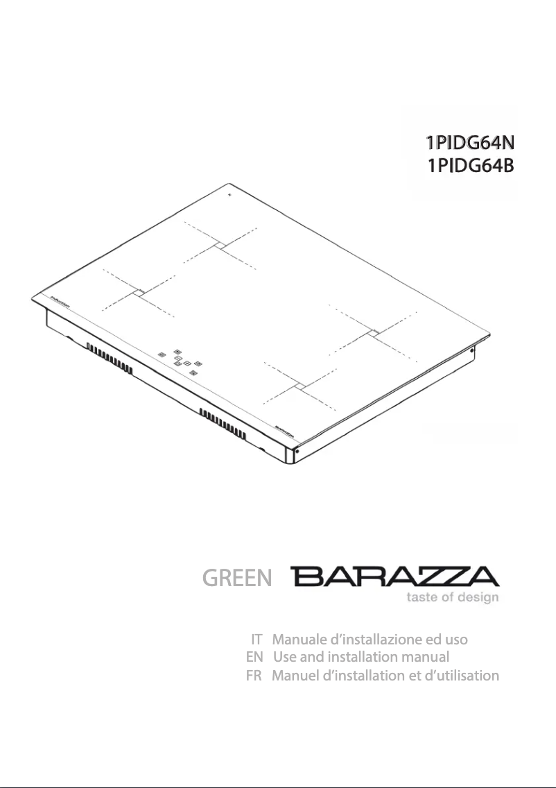 Page 1 of the manual User Manual Barazza 1PIDG64N