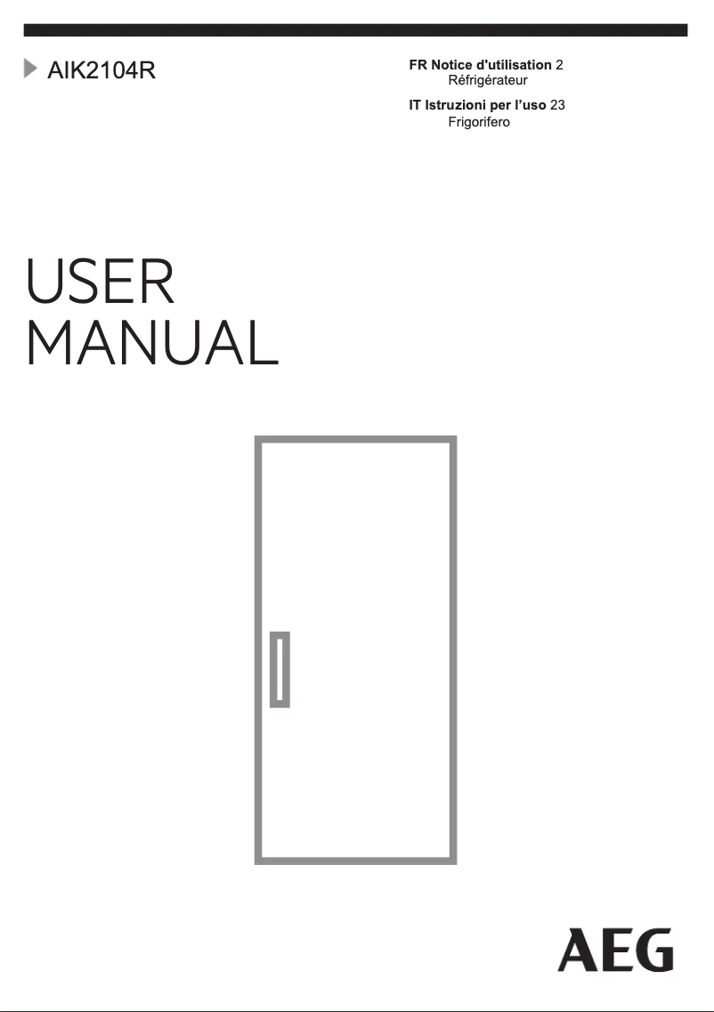 Page 1 of the manual User Manual AEG AIK2104R
