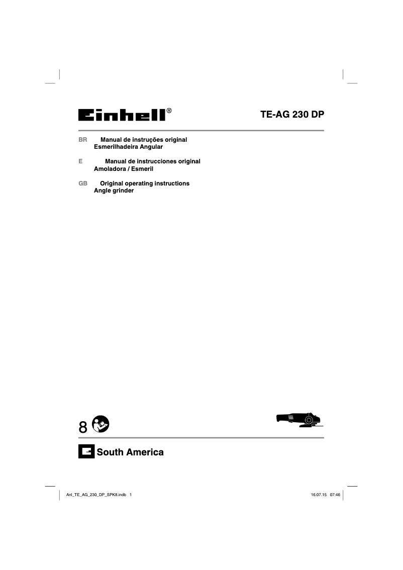 Page 1 of the manual User Manual Einhell TE-AG 230 DP