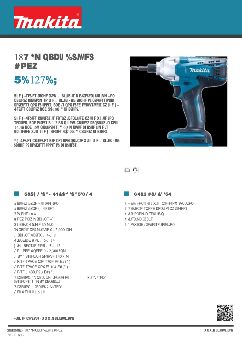 First page image of the manual for TD127DZ