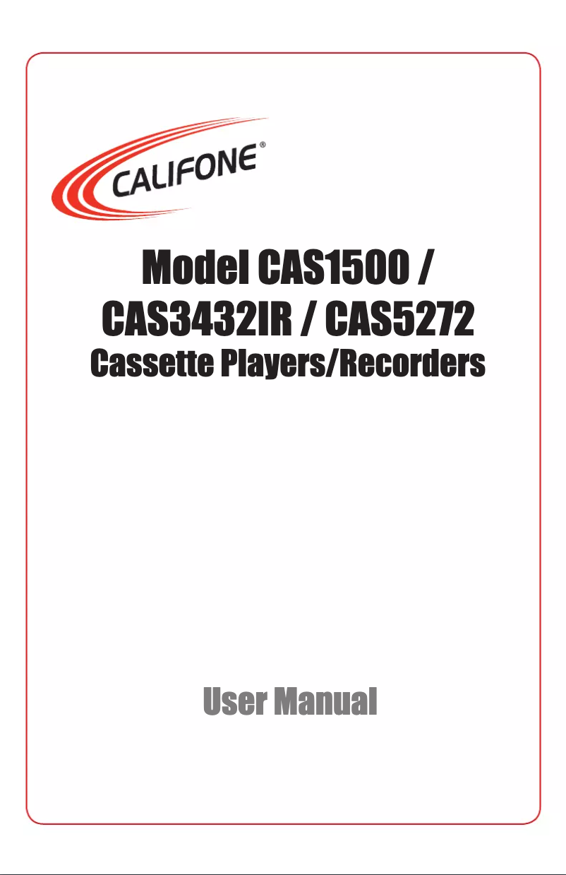 Page 1 of the manual User Manual Califone CAS1500