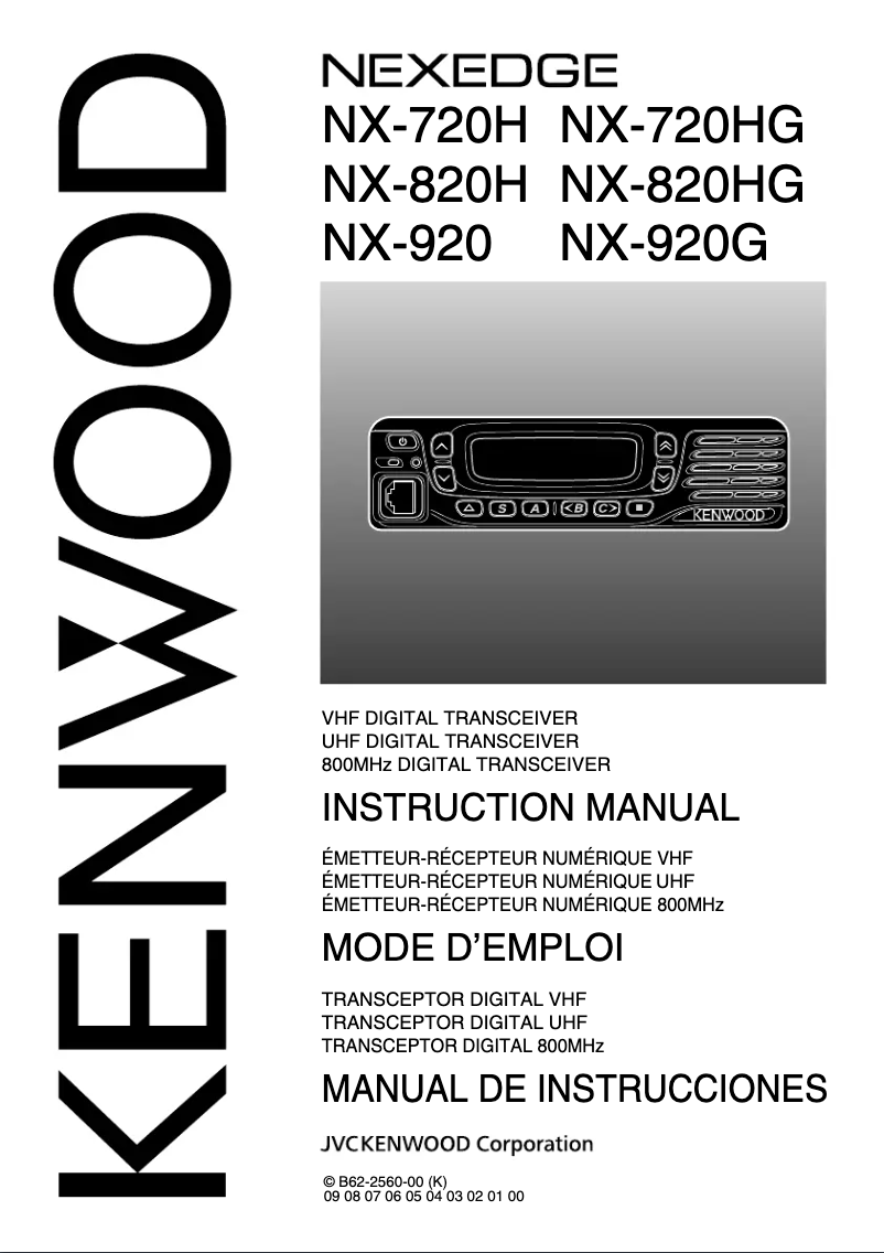 Page 1 of the manual User Manual Kenwood NX-720HG
