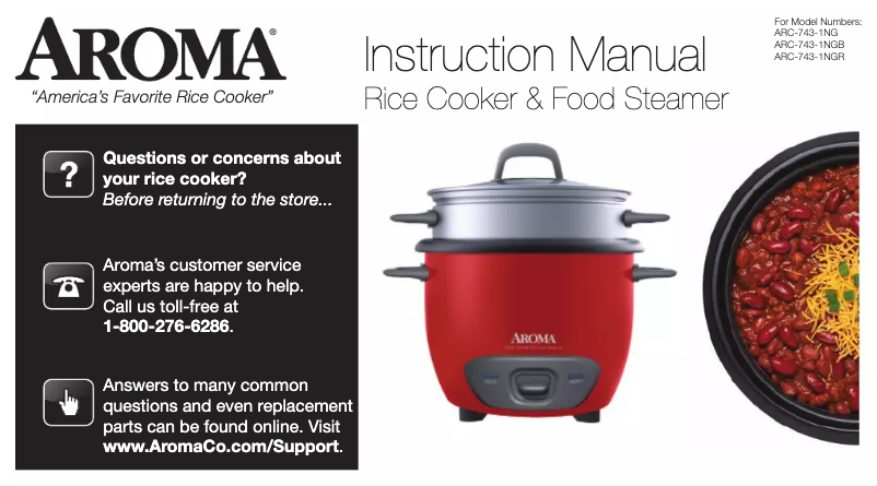 Page 1 of the manual User Manual Aroma ARC-743-1NGB
