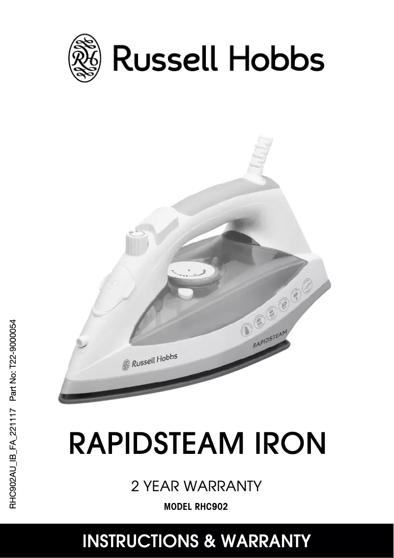 Page 1 of the manual User Manual Russell Hobbs Rapid Steam RHC902