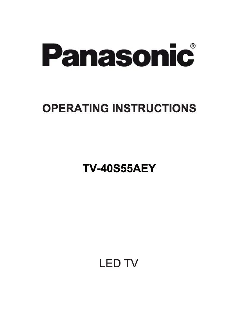 Page 1 of the manual User Manual Panasonic TV-40S55AEY