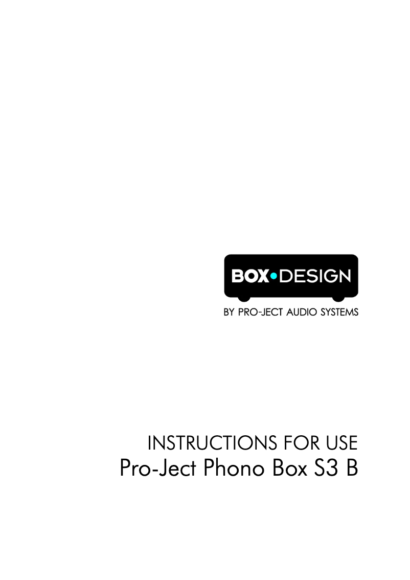 First page image of the manual for Phono Box S3 B