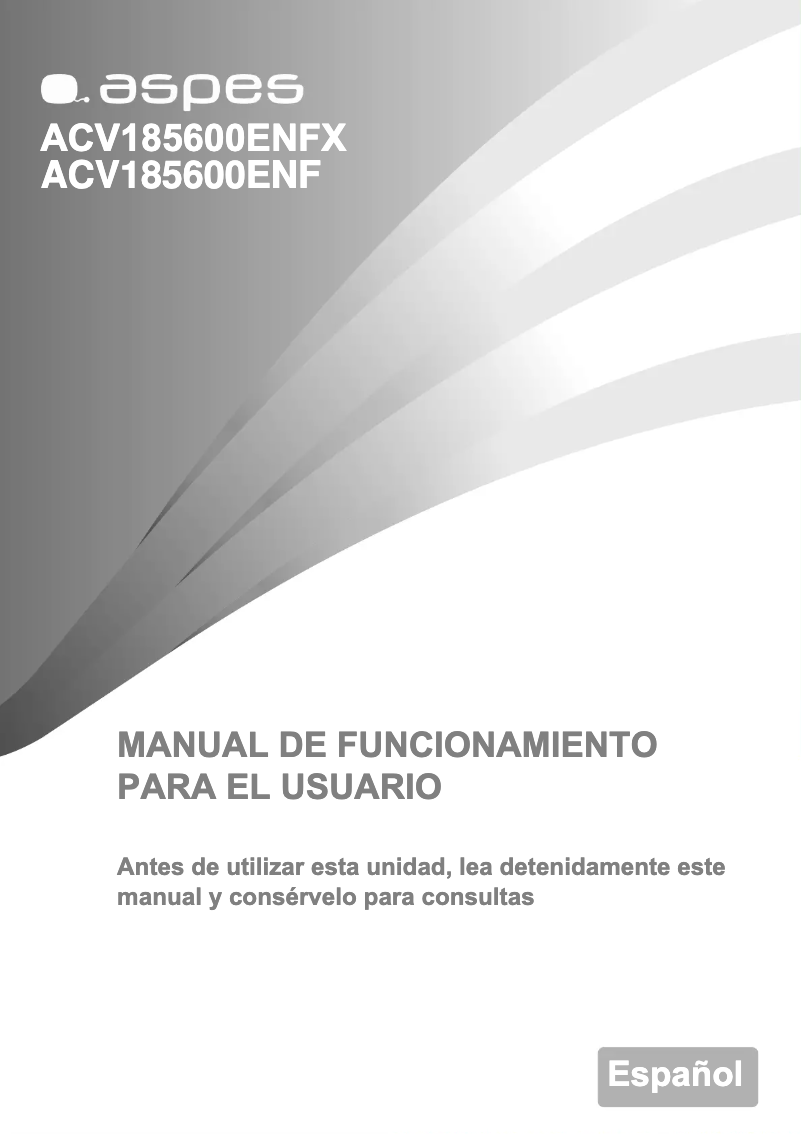 Page 1 of the manual User Manual Aspes ACV185600ENF