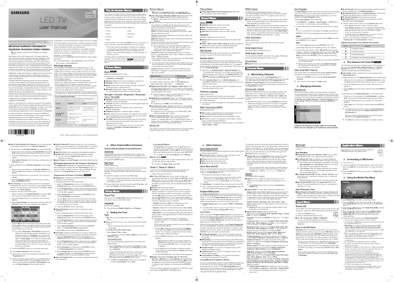 Page 1 of the manual User Manual Samsung UN32J5003EF