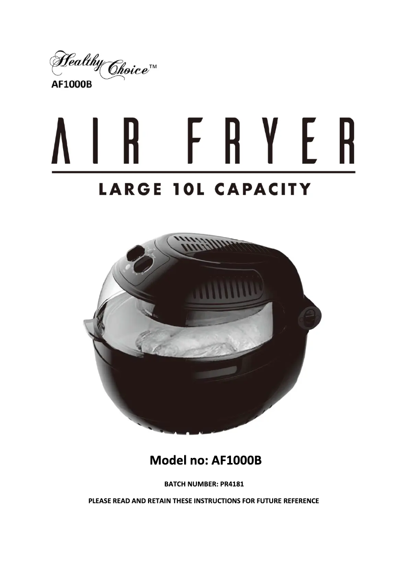 First page image of the manual for AF1000B