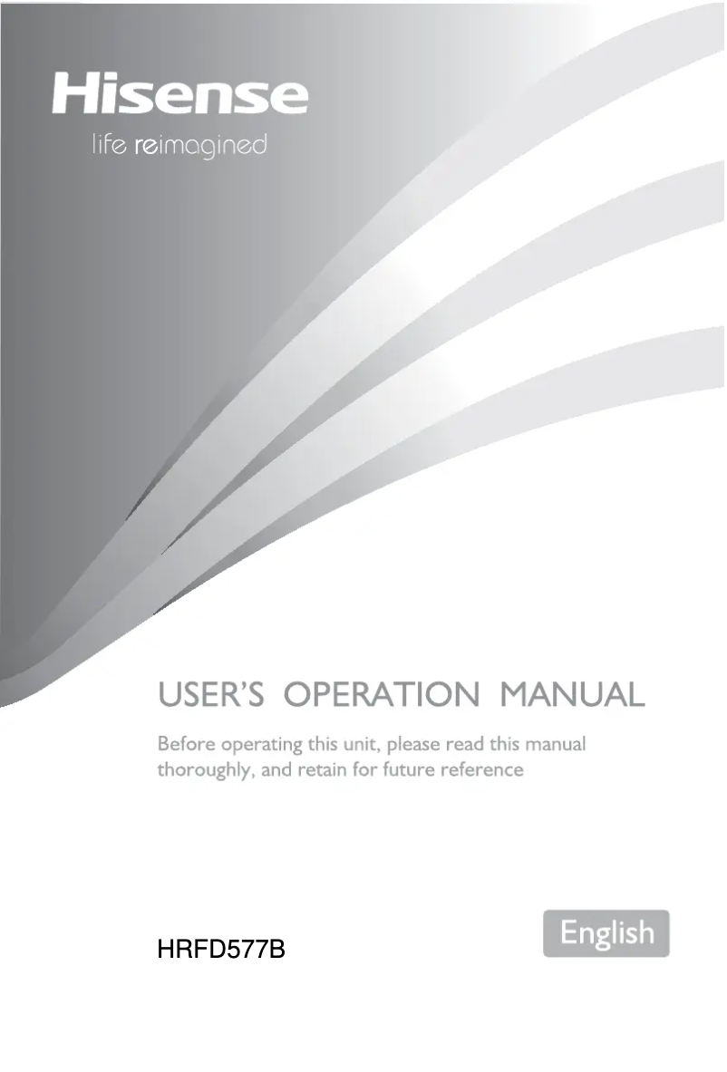 Page 1 of the manual User Manual Hisense HRFD577B