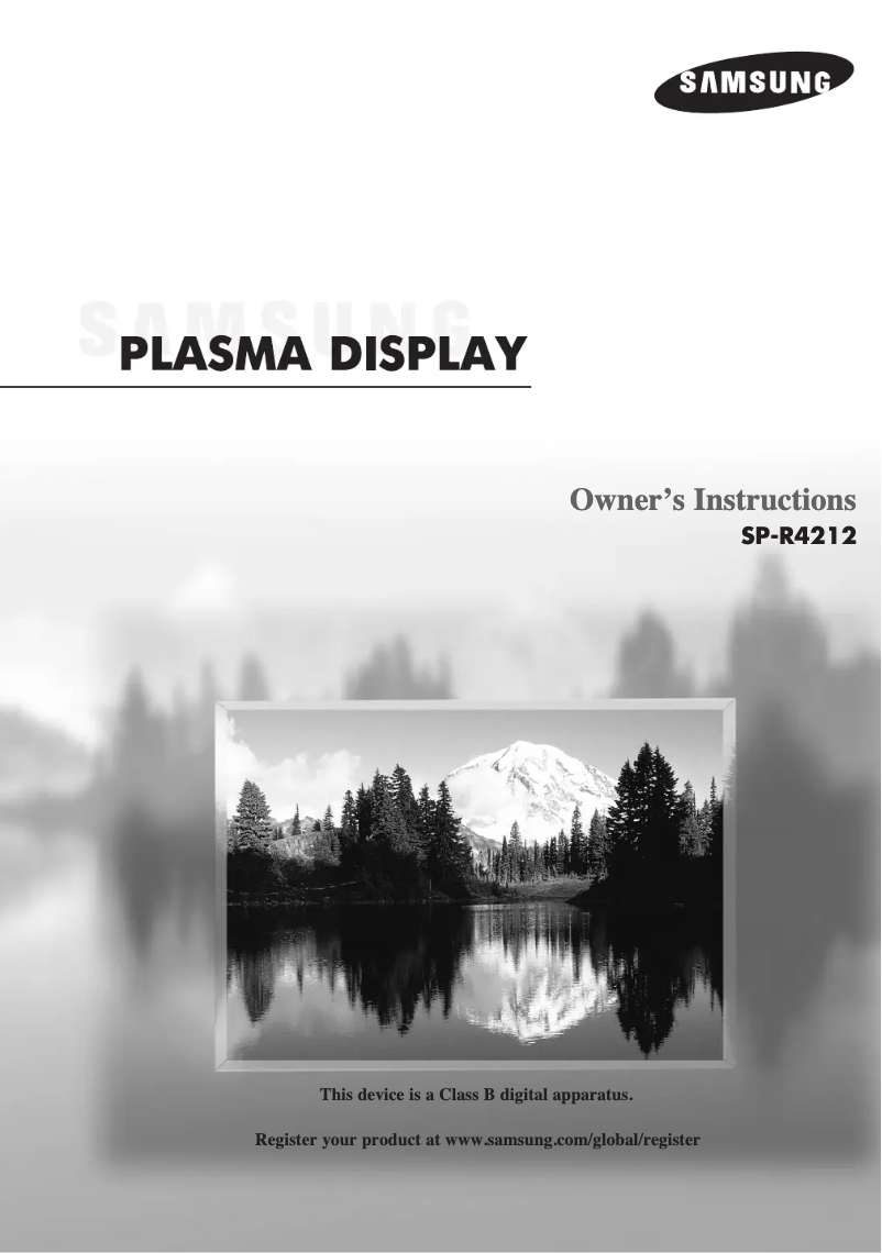 First page image of the manual for SP-R4212