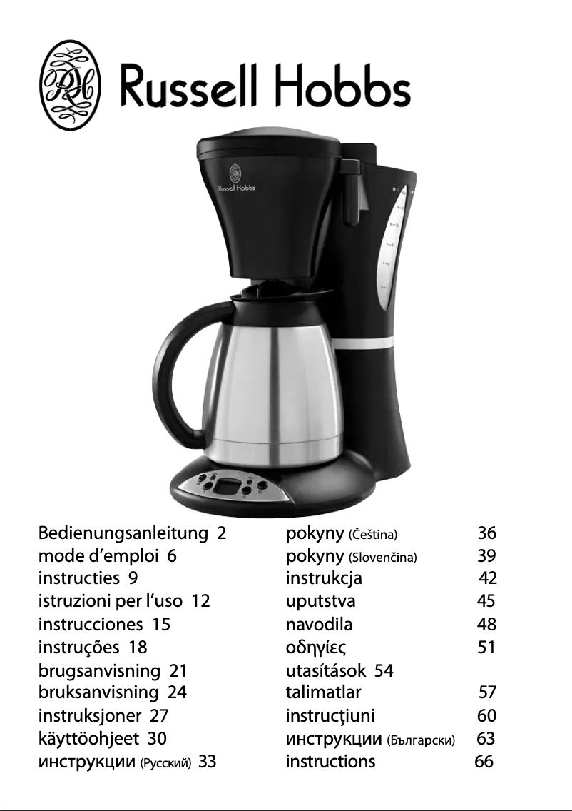 Page 1 of the manual User Manual Russell Hobbs Stylo Digital 13895-56