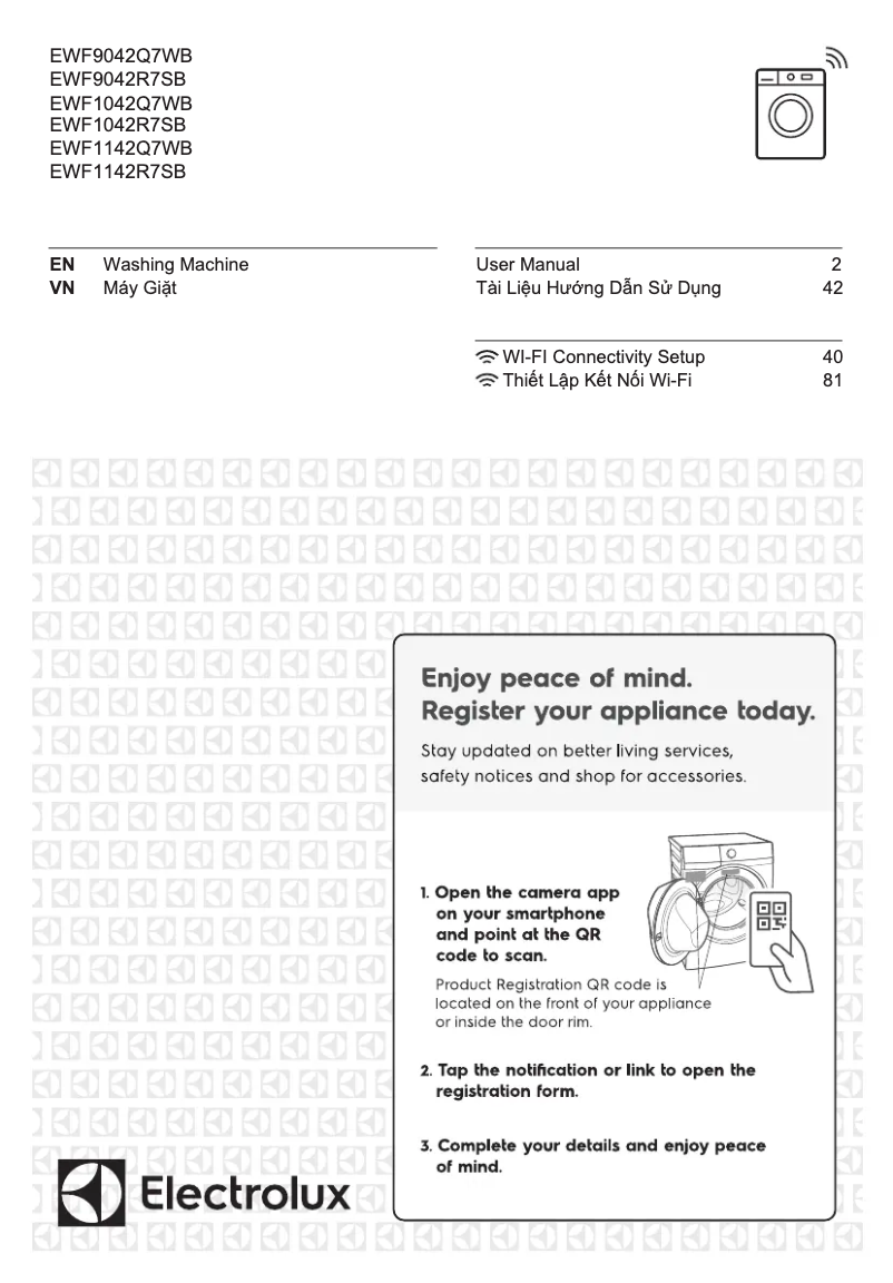 Page 1 of the manual User Manual Electrolux EWF1042R7SB