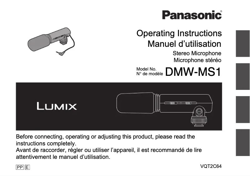 Page 1 of the manual User Manual Panasonic Lumix DMW-MS1