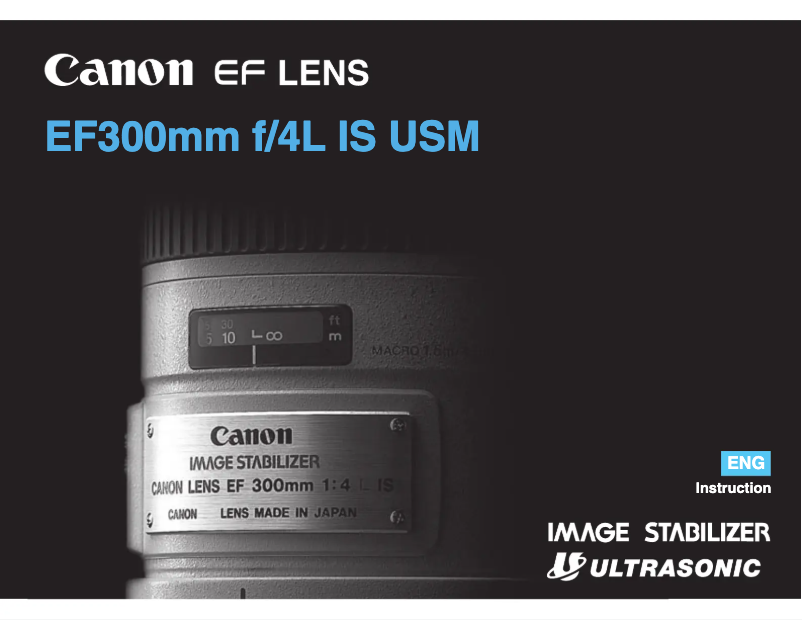 First page image of the manual for EF 300mm f/4L IS USM