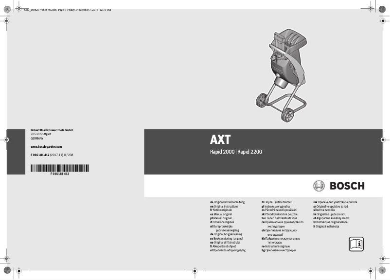 First page image of the manual for AXT Rapid 2000