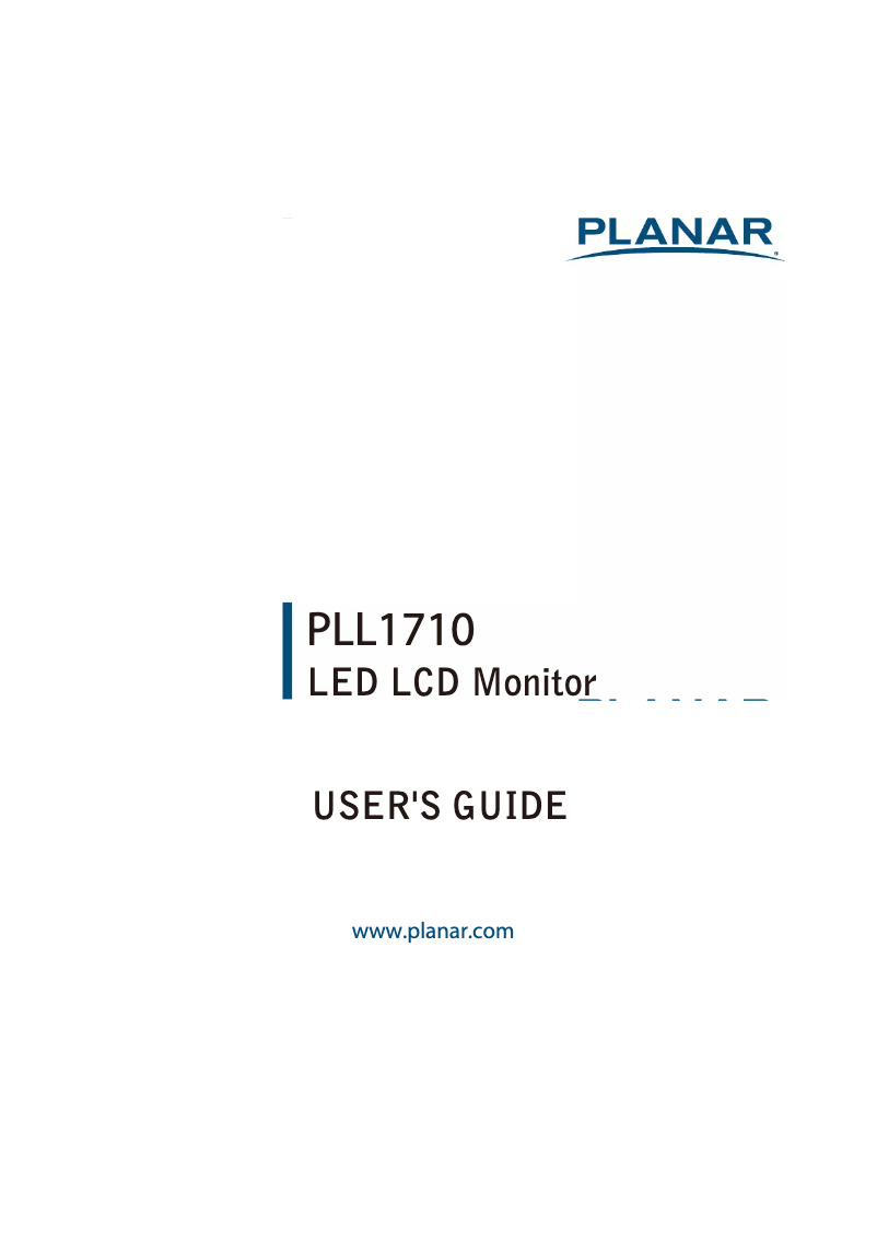 Page 1 of the manual User Manual Planar PLL1710