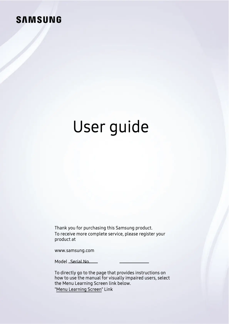 Page 1 of the manual User Manual Samsung QA43LS03DAU