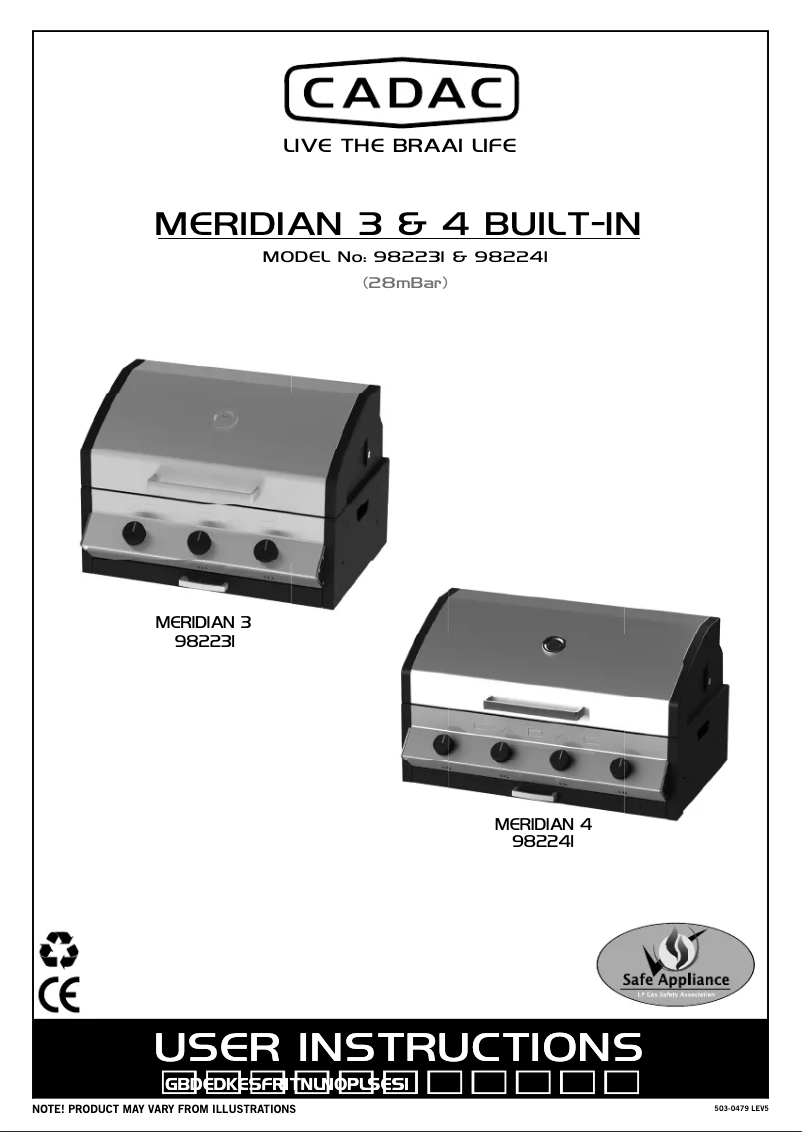 Page 1 of the manual User Manual Cadac Meridian Built-in 3B