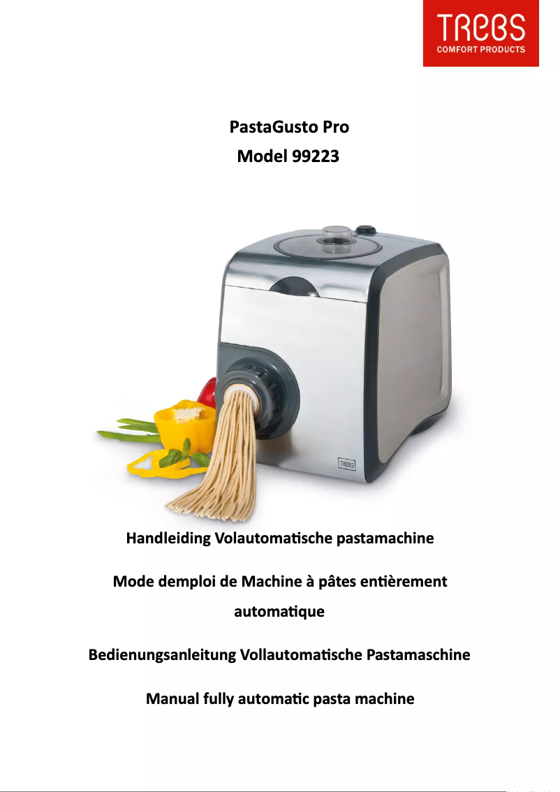 First page image of the manual for PastaGusto Pro 99223