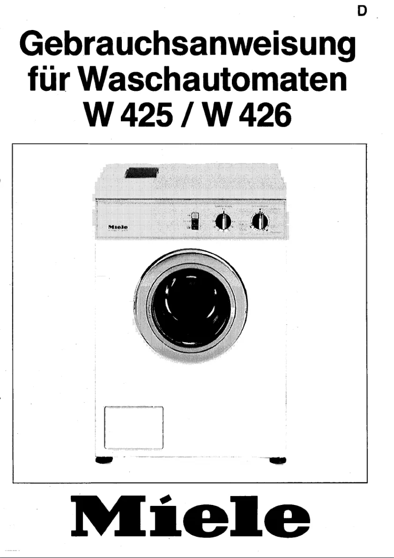 First page image of the manual for W 426