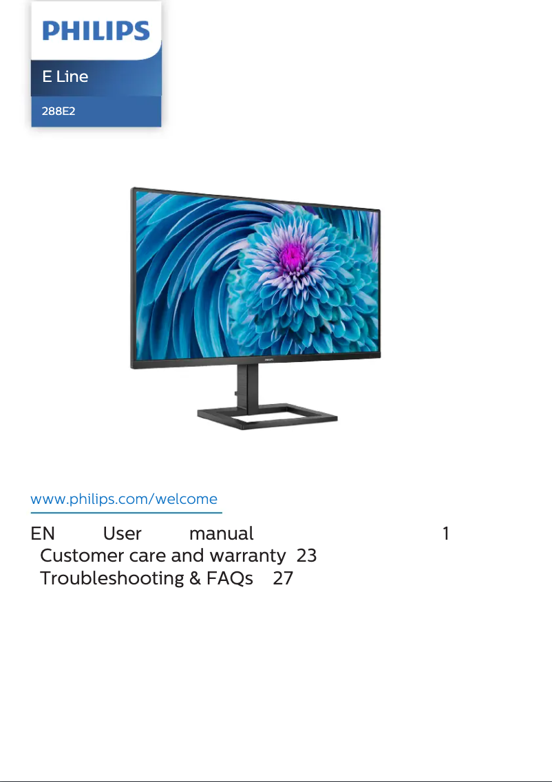 First page image of the manual for E-Line 288E2