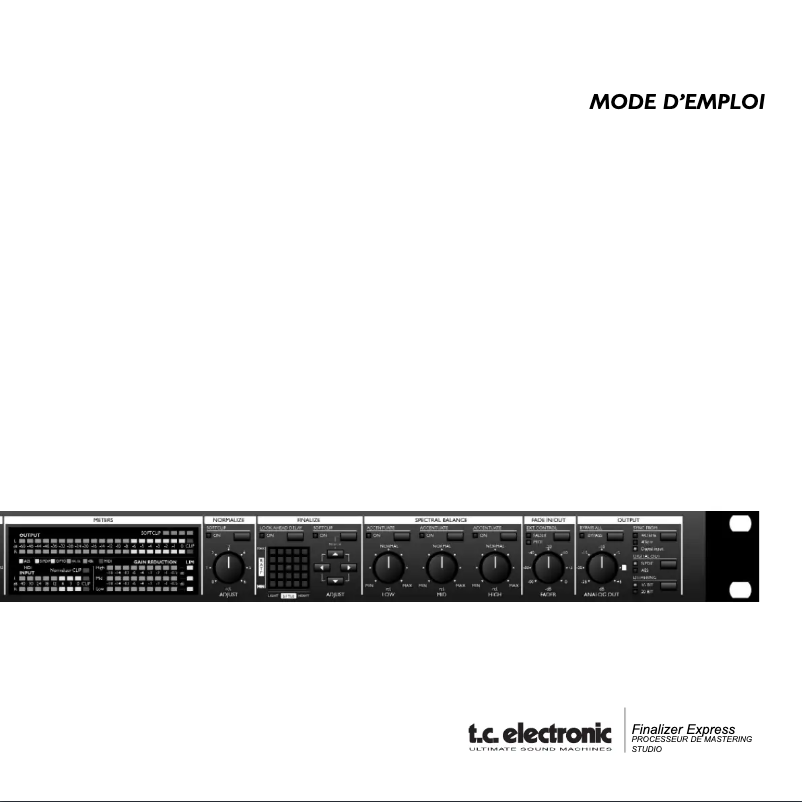 Page 1 of the manual User Manual TC Electronic Finalizer Express