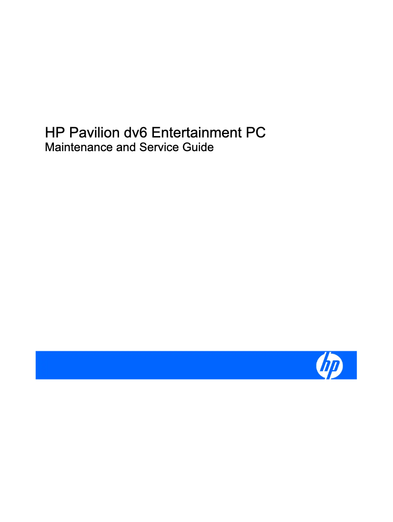 First page image of the manual for Pavilion dv6-1138ca