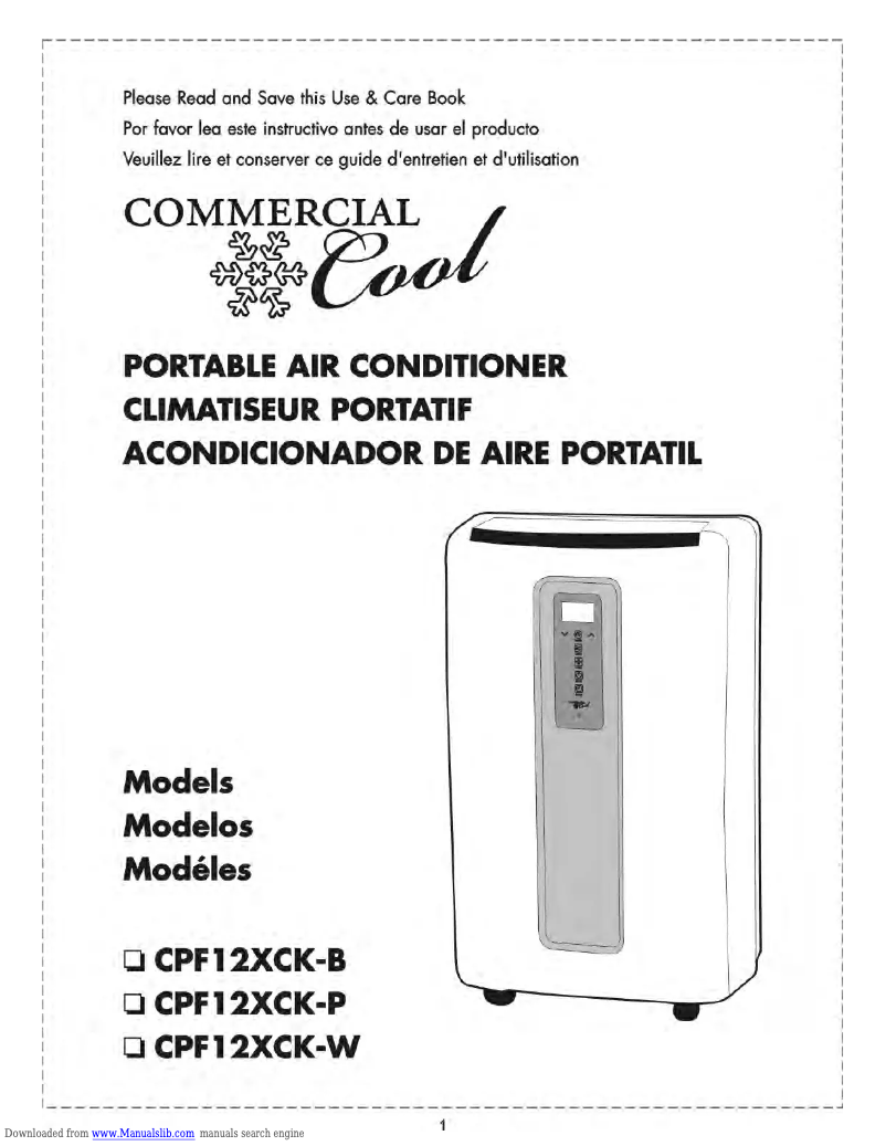 Page 1 of the manual User Manual Commercial Cool CPF12XCK-B