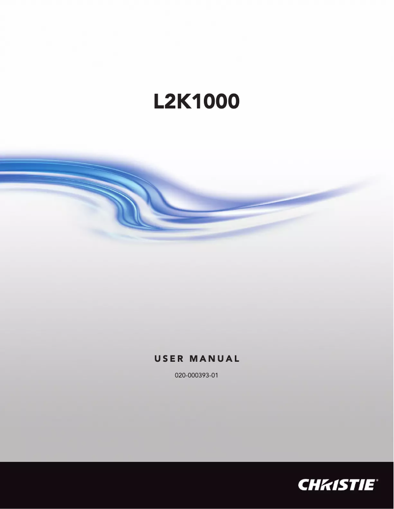 Page 1 of the manual User Manual Christie L2K1000
