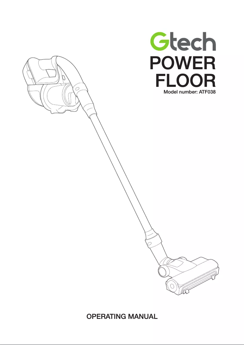 Page 1 of the manual User Manual Gtech Power Floor ATF038