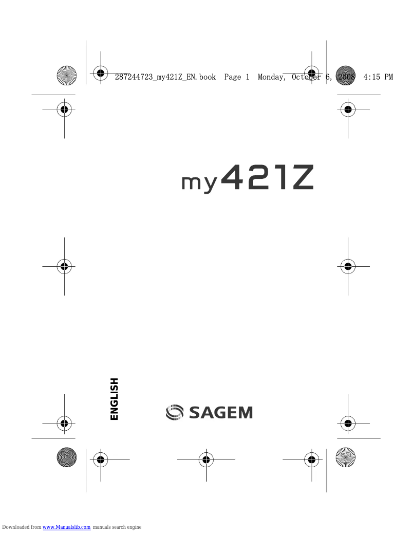 First page image of the manual for my421Z