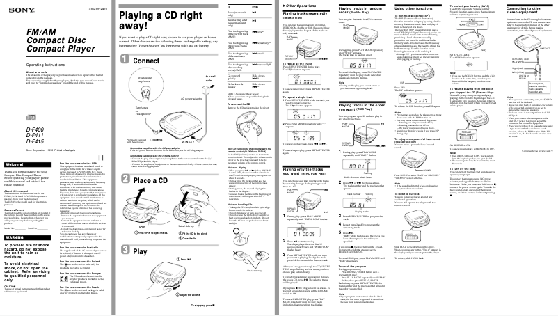 First page image of the manual for D-F400