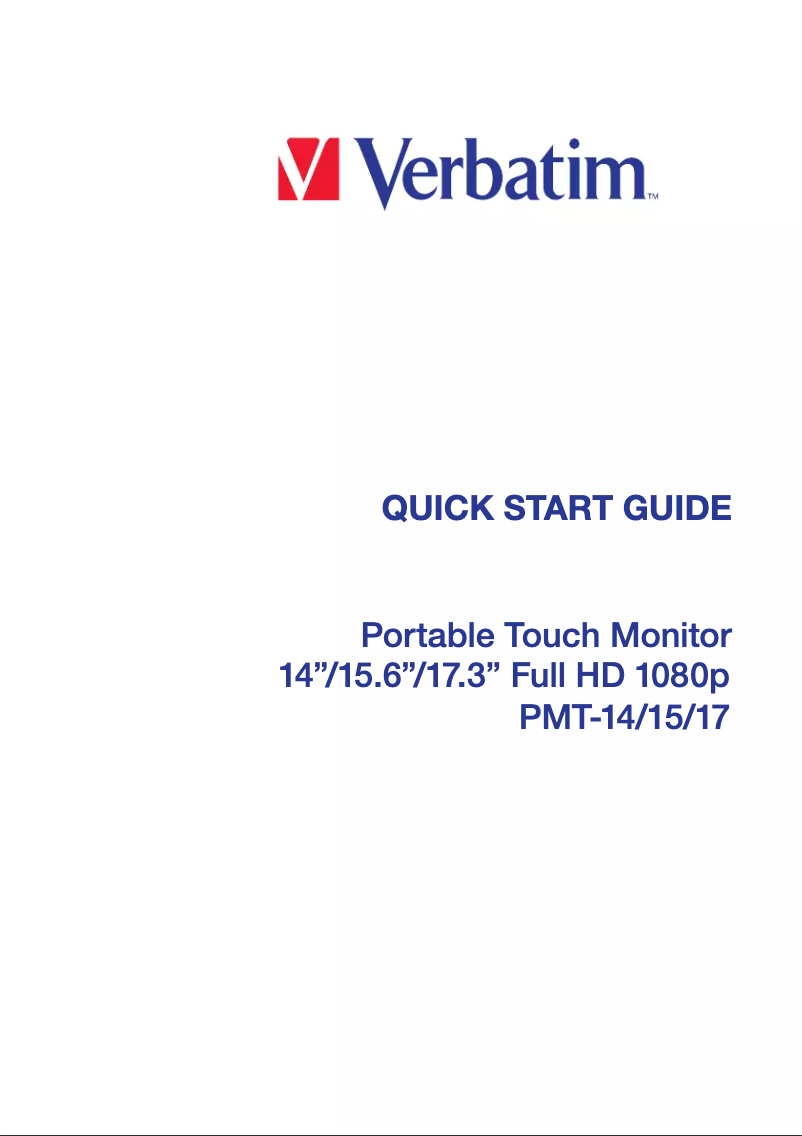 Page 1 of the manual User Manual Verbatim PMT-14