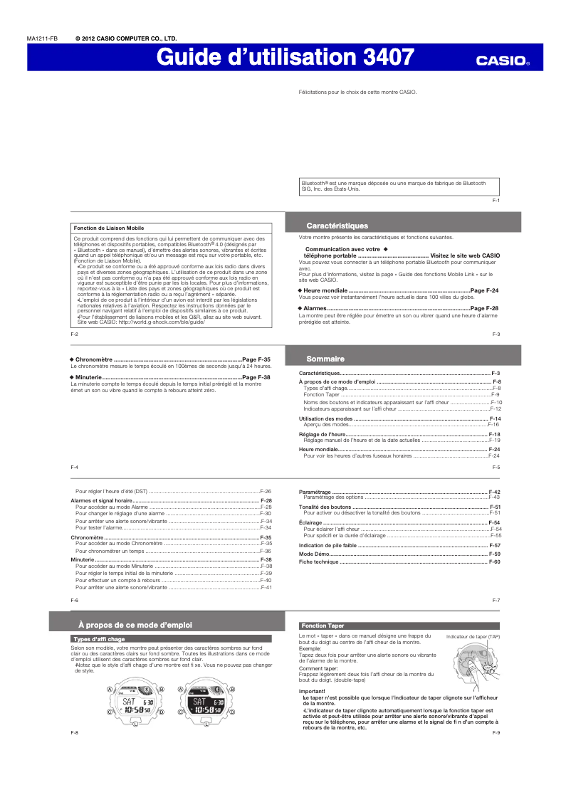 Page 1 of the manual User Manual Casio GB-6900AA-1ER