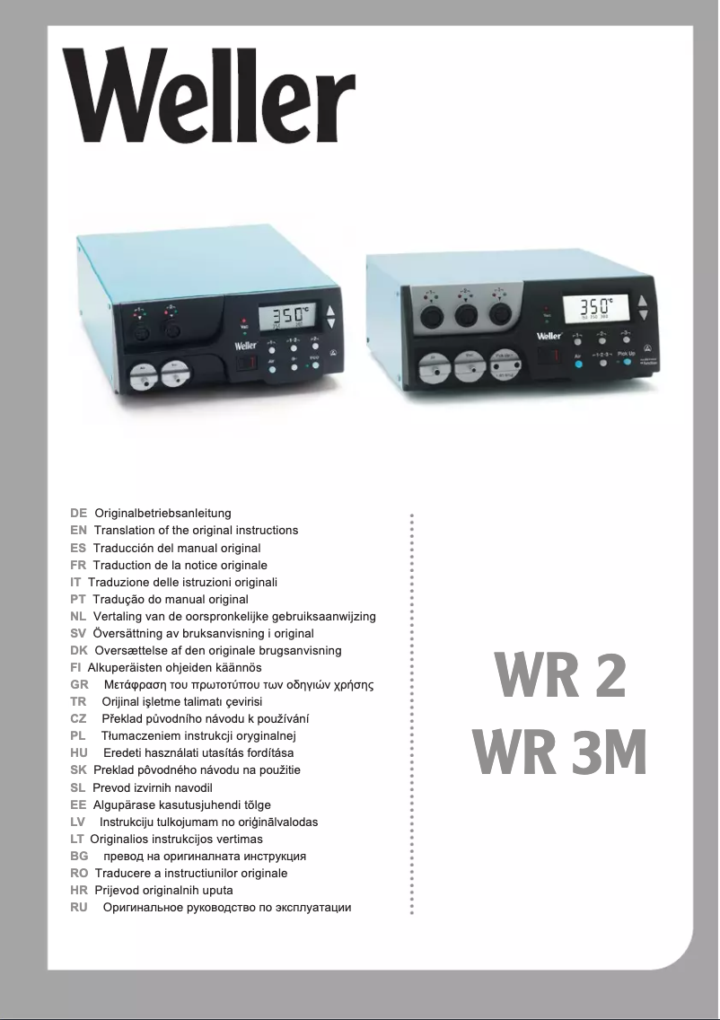Page 1 of the manual User Manual Weller WR 2000D
