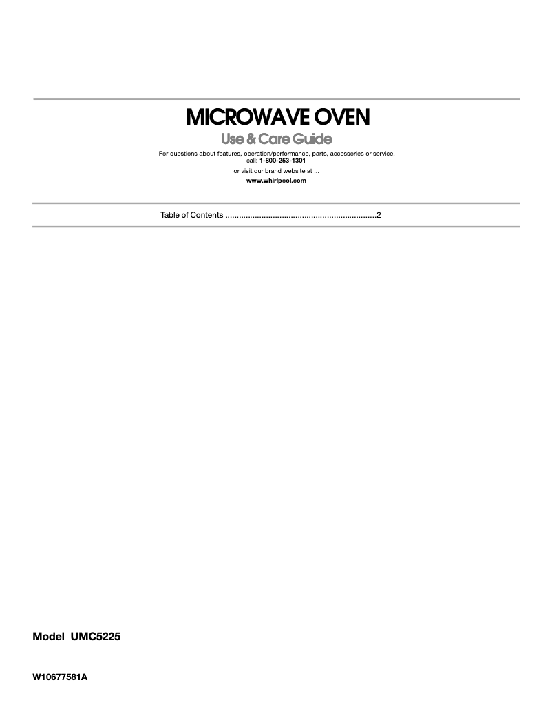 First page image of the manual for UMC5225DB