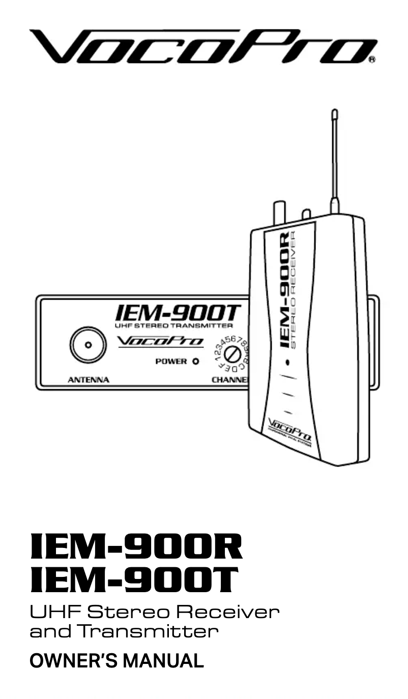 First page image of the manual for IEM-900R
