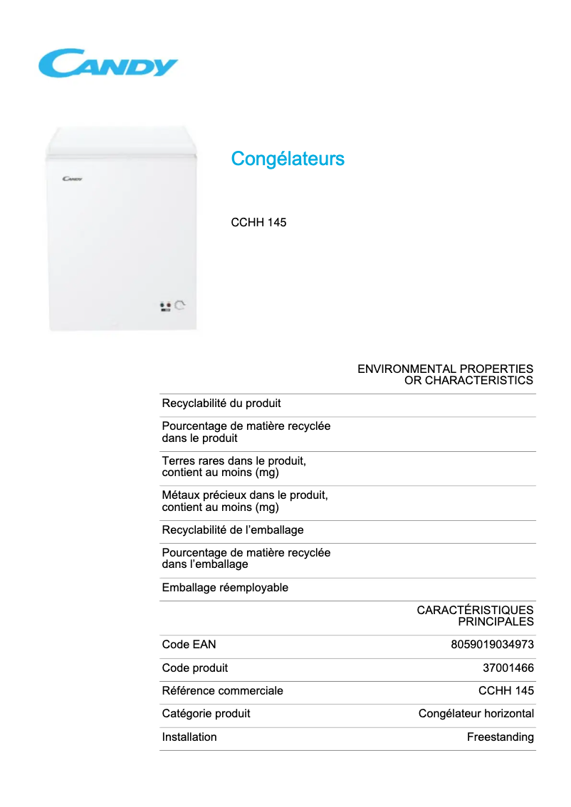 First page image of the manual for CCHH 145 M