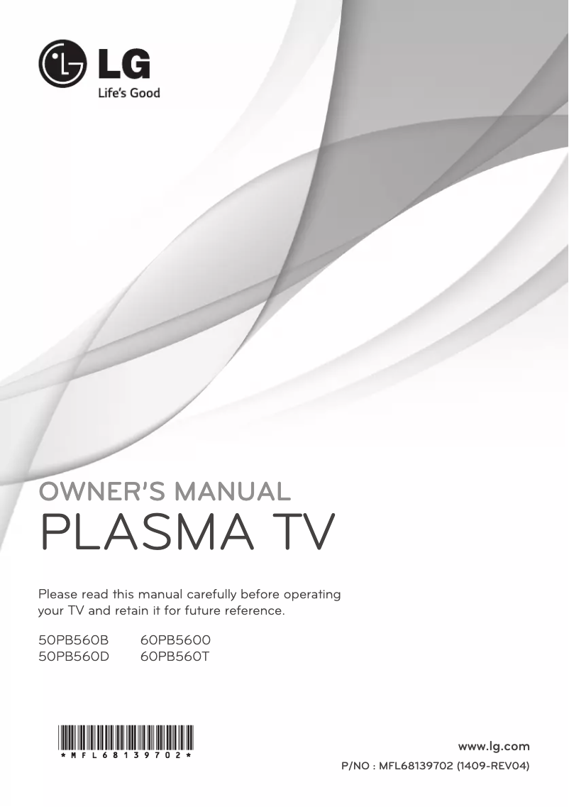 Page 1 of the manual User Manual LG 60PB560T